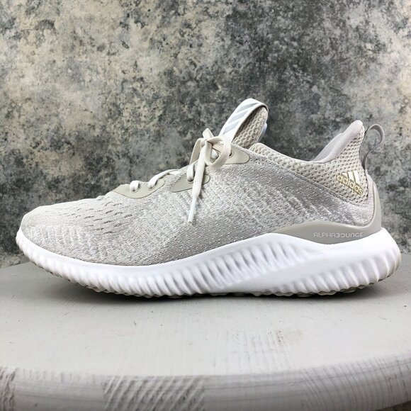 Adidas Women's Size 10 Alphabounce 1 White Grey Lace-Up Athletic Sneakers AC6921 - Picture 6 of 15